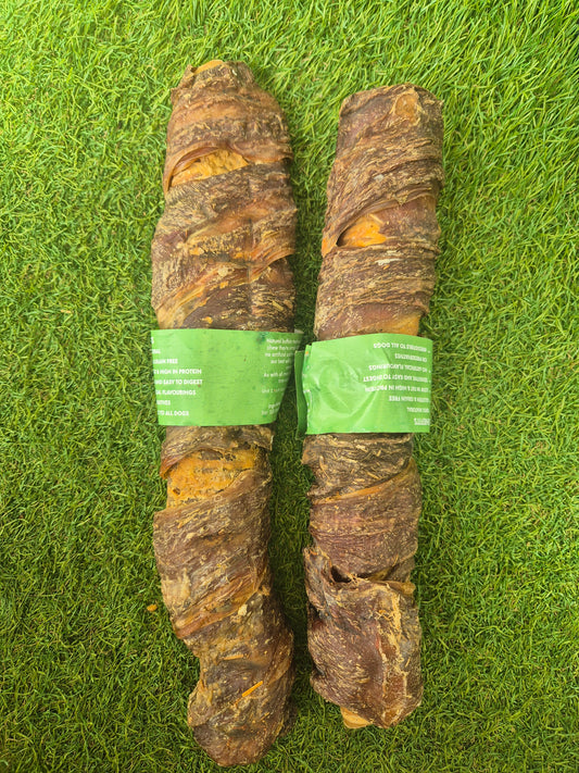 Xl BUFFALO TRACHEA WRAPPED IN BILTONG