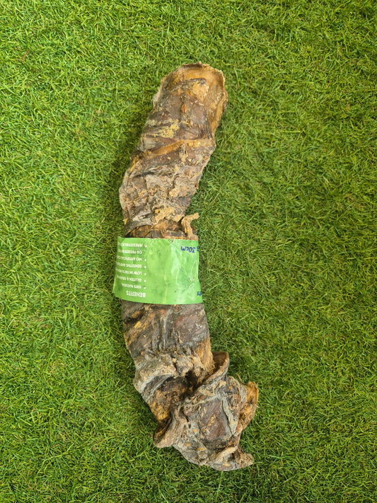 Buffalo trachea wrapped in biltong